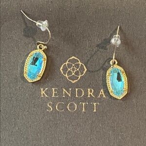 Kendra Scott Lee Gold Drop Earrings in Dichroic Glass NWOT